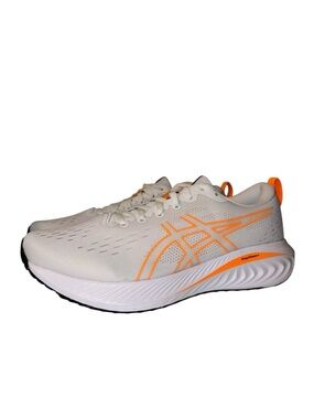 Asics White Sneakers with Bright Orange Accents